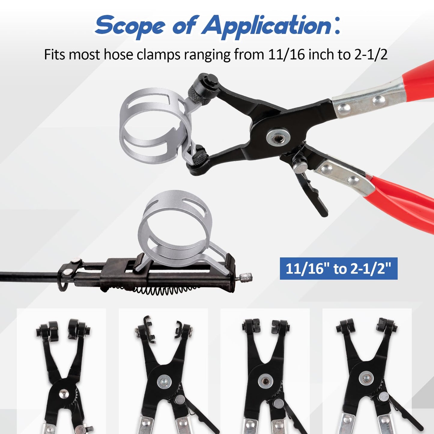 Hose Clamp Pliers Set – 9PCS Flexible Removal Tool Kit – Automotive Coolant Radiator Heater Water Hose Clamp Remover – Auto Repair Tool Kit