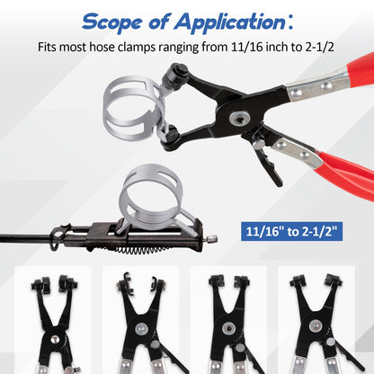 Hose Clamp Pliers Set – 9PCS Flexible Removal Tool Kit – Automotive Coolant Radiator Heater Water Hose Clamp Remover – Auto Repair Tool Kit