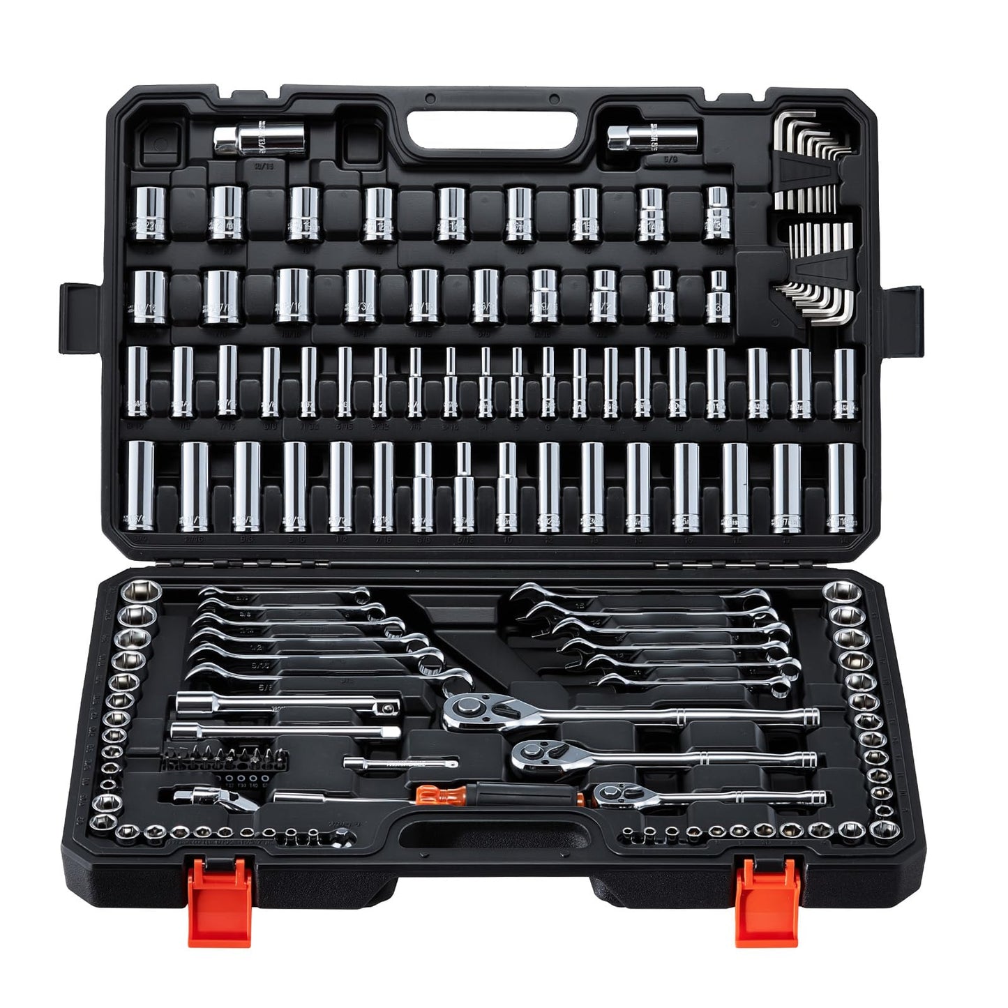 Mechanics Tool Set – 159PCS Socket & Wrench Kit – 1/4" 3/8" 1/2" Drive – SAE & Metric – Screwdriver Bits – Auto Repair Tool Kit – Storage Case