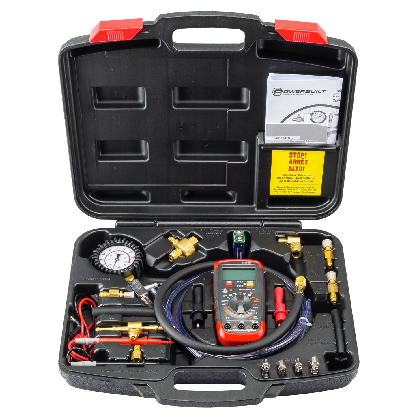 Fuel System Diagnostic Kit – Pressure Gauge – Electrical Test – Multimeter – Adapter Set