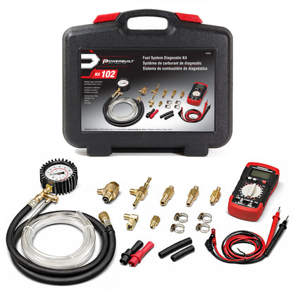 Fuel System Diagnostic Kit – Pressure Gauge – Electrical Test – Multimeter – Adapter Set