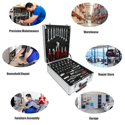 Household Tool Set – 899PCS Mechanics Toolbox – Complete Hand Tools Kit – Rolling Storage Case – Home & Auto Repair Kit