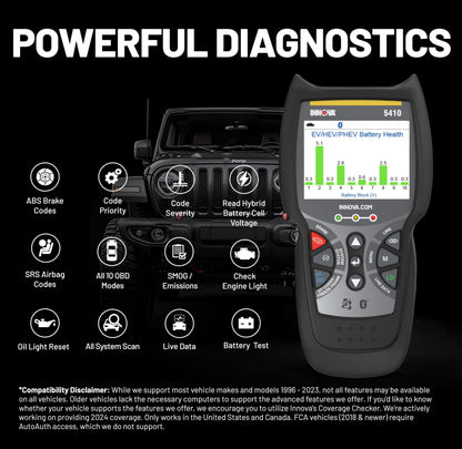 OBD2 All System Diagnostic Scanner – Engine ABS SRS Transmission – Car & Truck Code Reader – Bluetooth App Compatible – Live Data & Diagnostics Tool