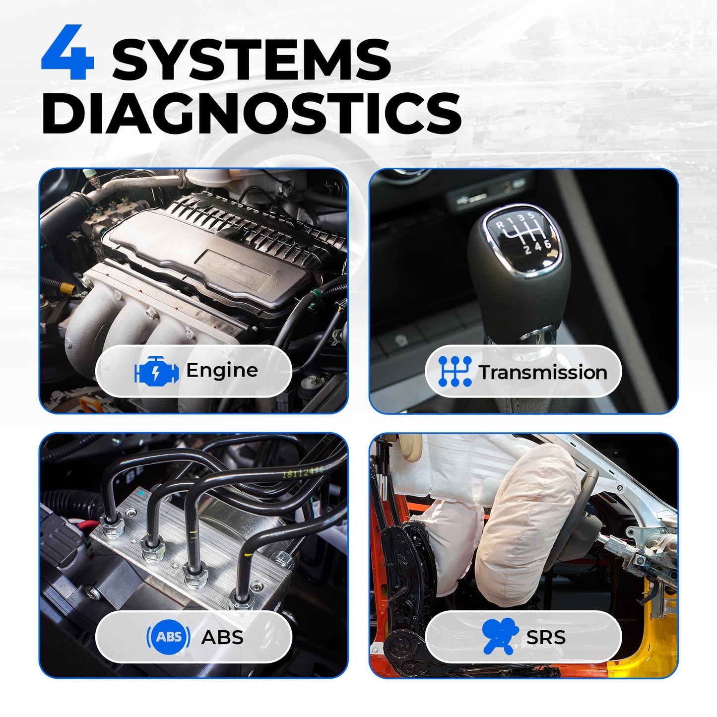 OBD2 Scanner – Engine Code Reader – ABS SRS Transmission – Auto Diagnostic Tool