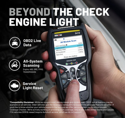 OBD2 All System Diagnostic Scanner – Engine ABS SRS Transmission – Car & Truck Code Reader – Bluetooth App Compatible – Live Data & Diagnostics Tool