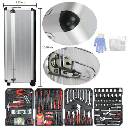 Household Tool Set – 899PCS Mechanics Toolbox – Complete Hand Tools Kit – Rolling Storage Case – Home & Auto Repair Kit