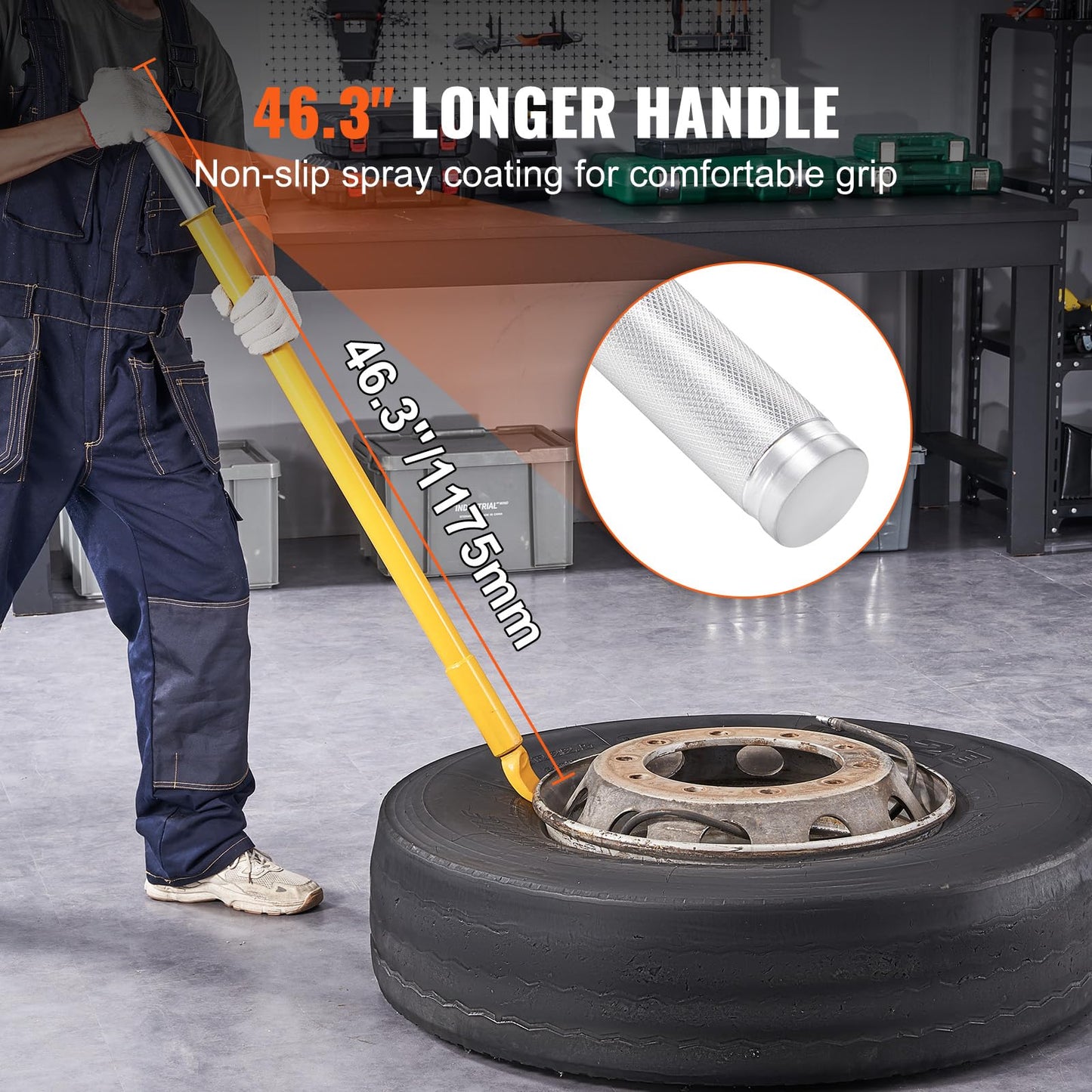 Tire Bead Breaker Slide Hammer – 46.3" Heavy Duty Steel – Tire Removal Tool – Car Truck Trailer Tire Changing Tool – Portable Impact Bead Breaker