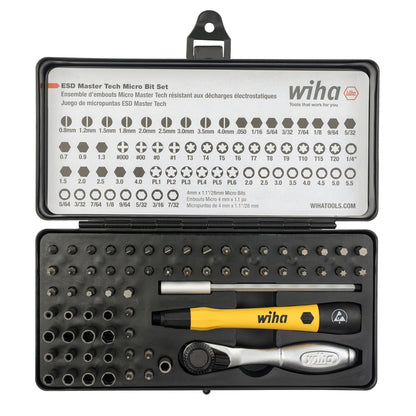 Precision Ratchet Bit Set – 65PCS Micro Bit Kit – ESD Safe System Tool – Technician Repair Kit – Electronics & Fine Work Tool Set