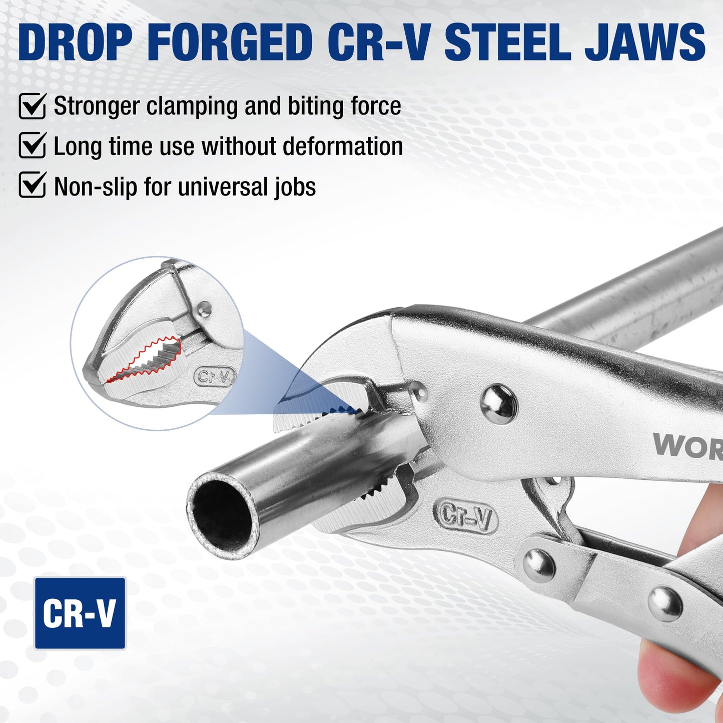 Locking Pliers Set – 5PCS Vice Grip Tool Kit – Chrome Vanadium Steel – Curved Jaw & Long Nose Pliers – Automotive Repair Tool Set
