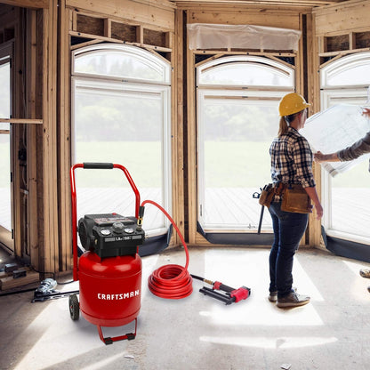 Air Compressor – 10 Gallon – 150 PSI Max – 1.8 HP – Oil-Free Portable Compressor – 4 CFM @ 90 PSI – 120V – Garage & Auto Repair Tool