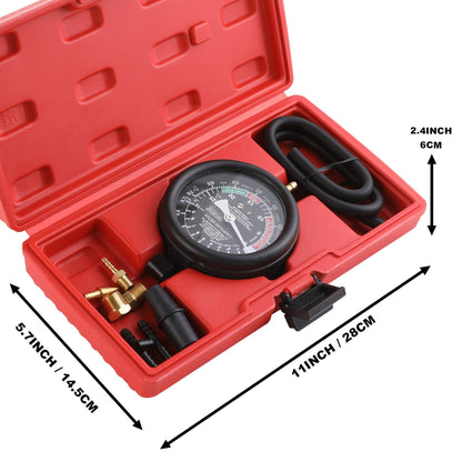 Fuel Pump & Vacuum Pressure Tester Kit – Carburetor Diagnostic Tool – Fuel System Leakage & Pressure Test Set – Automotive Engine Vacuum Gauge Tool Kit