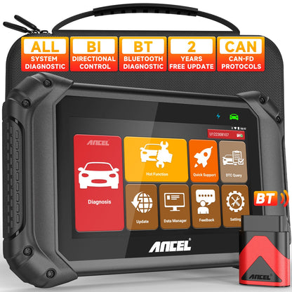 OBD2 Bluetooth Diagnostic Scanner – Bidirectional Tool – All Systems ECU Code Reader – ABS Injector Oil Reset – Live Data – WiFi