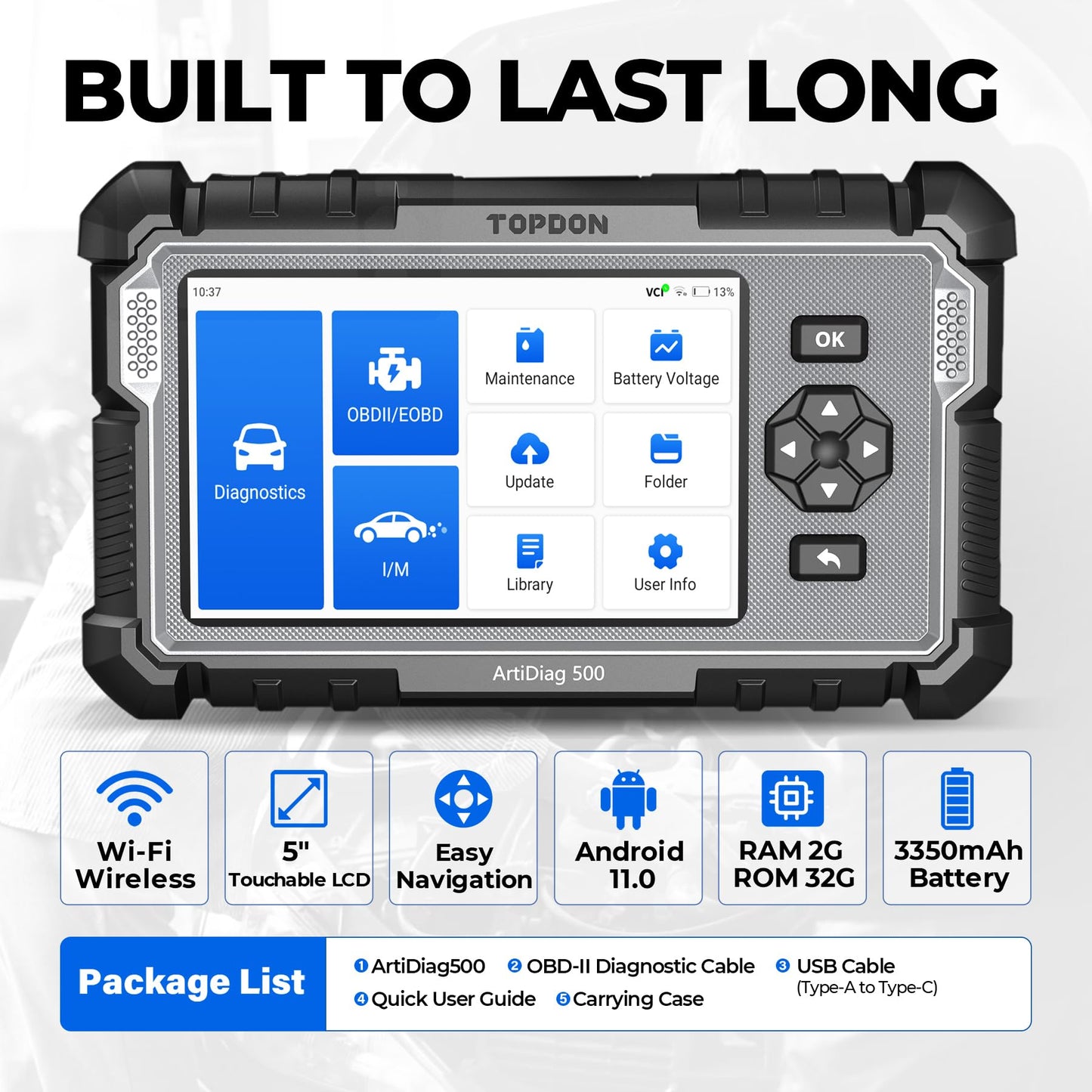 OBD2 Scanner – Engine Code Reader – ABS SRS Transmission – Auto Diagnostic Tool