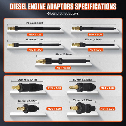 Engine Compression Tester Kit – 46PCS Petrol & Diesel Cylinder Leak Down Test Kit – Dual Gauge Compression & Leakage Diagnostic Tool – Automotive Engine Compression Gauge Set – HDI TDCi Compatible