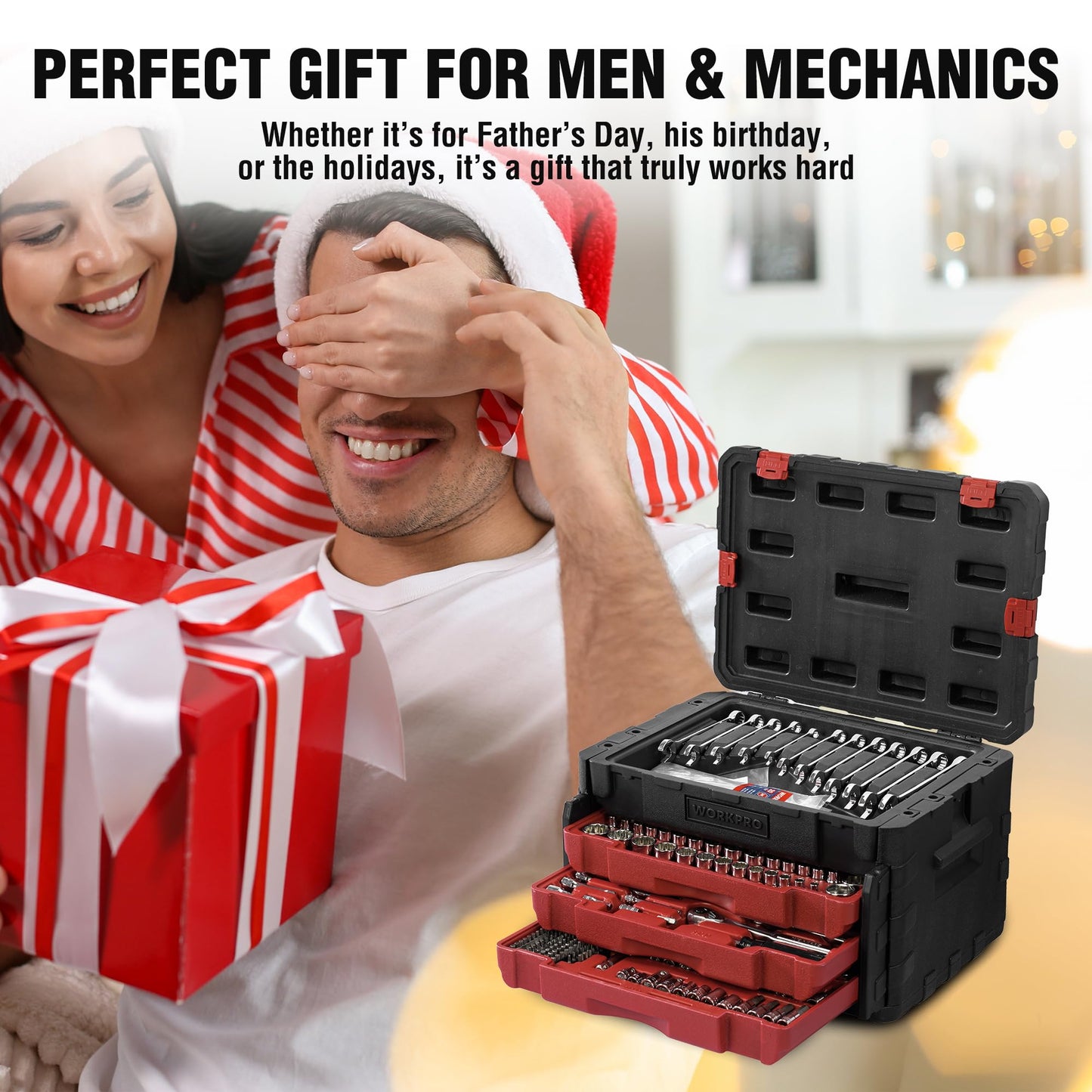 Socket Tool Set – 450PCS Drive Set – 1/4" 3/8" 1/2" – CR-V Metric & SAE – Quick-Release Ratchet – Mechanics Repair Kit