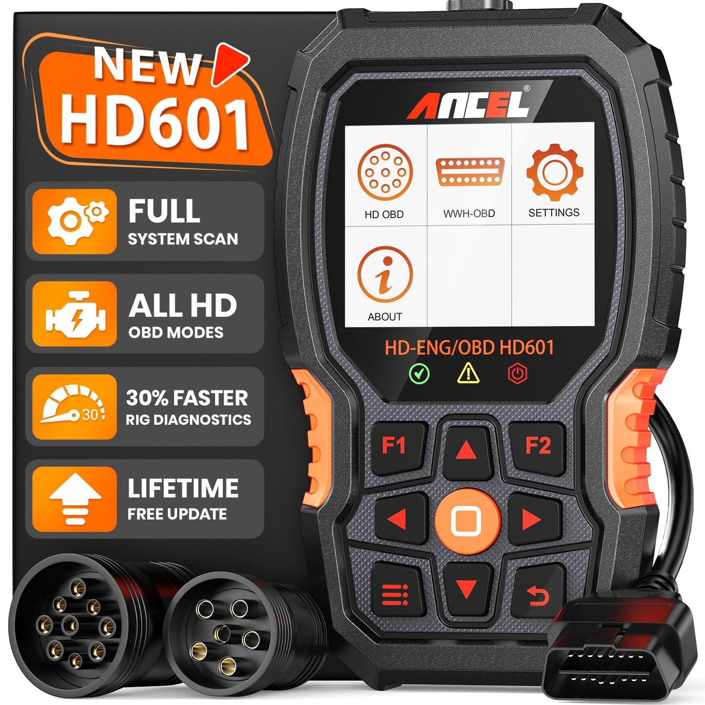 Car Circuit Tester & Heavy Duty Truck Scanner Kit – Automotive Electrical Test Tool – Vehicle Diagnostic Code Reader – System Scan & Live Data Tool
